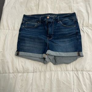 American Eagle Outfitters Blue Jean Shorts with Rolled Hem